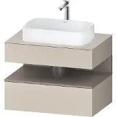 Duravit Qatego Konsolenwaschtischunterbau, 1 Auszug, 1 Schubkasten, Ausschnitt mittig, 800x550x600mm