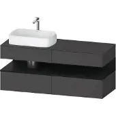 Duravit Qatego Konsolenwaschtischunterbau, 2 Auszüge, 2 Schubkästen, Ausschnitt links, 1400x550x60