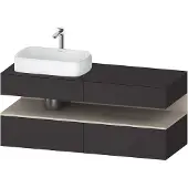 Duravit Qatego Konsolenwaschtischunterbau, 2 Auszüge, 2 Schubkästen, Ausschnitt links, 1400x550x60