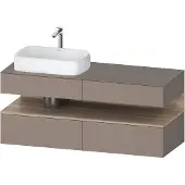 Duravit Qatego Konsolenwaschtischunterbau, 2 Auszüge, 2 Schubkästen, Ausschnitt links, 1400x550x60