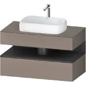 Duravit Qatego Konsolenwaschtischunterbau, 1 Auszug, 1 Schubkasten, Ausschnitt mittig, 1000x550x600m