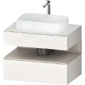Duravit Collection One Konsolenwaschtischunterbau, 1 Auszug, 1 Schubkasten, Ausschnitt mittig, 800x550x600mm, Nische Taupe Matt, QA4730091840000, Farbe: Weiß Supermatt