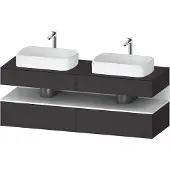 Duravit Qatego Konsolenwaschtischunterbau, 2 Auszüge, 2 Schubkästen, 2 Ausschnitte, 1600x550x600mm