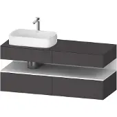 Duravit Qatego Konsolenwaschtischunterbau, 2 Auszüge, 2 Schubkästen, Ausschnitt links, 1400x550x60
