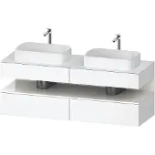 Duravit Collection One Konsolenwaschtischunterbau, 2 Auszüge, 2 Schubkästen, 2 Ausschnitte, 1600x550x600mm, Nische Weiß hochglänzend, QA4779022180000, Farbe: Weiß Matt