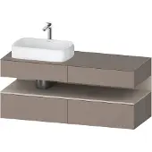 Duravit Qatego Konsolenwaschtischunterbau, 2 Auszüge, 2 Schubkästen, Ausschnitt links, 1400x550x60