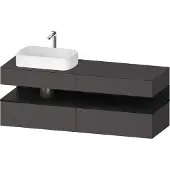 Duravit Qatego Konsolenwaschtischunterbau, 2 Auszüge, 2 Schubkästen, Ausschnitt links, 1600x550x60