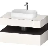 Duravit Qatego Konsolenwaschtischunterbau, 1 Auszug, 1 Schubkasten, Ausschnitt mittig, 1000x550x600m