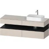 Duravit Qatego Konsolenwaschtischunterbau, 2 Auszüge, 2 Schubkästen, Ausschnitt rechts, 1600x550x6