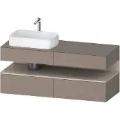 Duravit Qatego Konsolenwaschtischunterbau, 2 Auszüge, 2 Schubkästen, Ausschnitt links, 1400x550x60