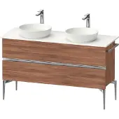 Duravit Sivida Konsolenwaschtischunterbau, 2 Schubkästen, Griffleiste chrom, 1315x475x548mm