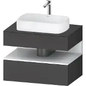 Duravit Qatego Konsolenwaschtischunterbau, 1 Auszug, 1 Schubkasten, Ausschnitt mittig, 800x550x600mm