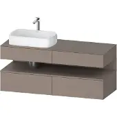 Duravit Qatego Konsolenwaschtischunterbau, 2 Auszüge, 2 Schubkästen, Ausschnitt links, 1400x550x60