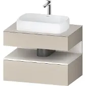 Duravit Qatego Konsolenwaschtischunterbau, 1 Auszug, 1 Schubkasten, Ausschnitt mittig, 800x550x600mm