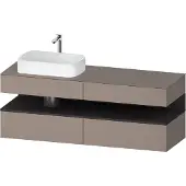 Duravit Qatego Konsolenwaschtischunterbau, 2 Auszüge, 2 Schubkästen, Ausschnitt links, 1600x550x60