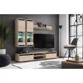 ASM-Moebel Anbauwand Wohnwand Schrankwand MODO HJZ mit Led Beleuchtung