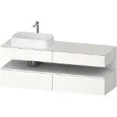 Duravit Qatego Konsolenwaschtischunterbau, 2 Auszüge, 2 Schubkästen, Ausschnitt links, 1600x550x60