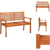 vidaXL 2-Sitzer Gartenbank 120 cm Eukalyptus Massivholz - Gartenbänke