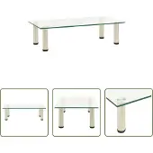 The Living Store TV-Tisch 60x35x17 cm Transparentes Hartglas