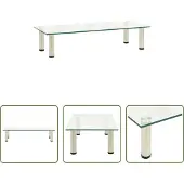 The Living Store TV-Tisch 80x35x17 cm Transparentes Hartglas