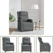 The Living Store Massagesessel Dunkelgrau Stoff