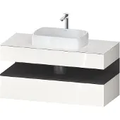 Duravit Qatego Konsolenwaschtischunterbau, 1 Auszug, 1 Schubkasten, Ausschnitt mittig, 1200x550x600m