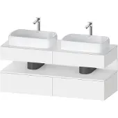 Duravit Qatego Konsolenwaschtischunterbau, 2 Auszüge, 2 Schubkästen, 2 Ausschnitte, 1400x550x600mm