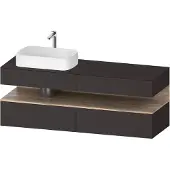 Duravit Qatego Konsolenwaschtischunterbau, 2 Auszüge, 2 Schubkästen, Ausschnitt links, 1600x550x60
