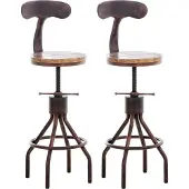 BellaFurn 2er-Set Industrie-Barhocker - Sitze - Sitzhöhe verstellbar, maximale Stabilität
