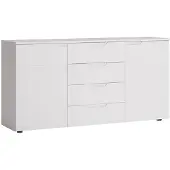 Feldmann-Wohnen Kommode Paris Sideboard 160x40x81,5cm weiß Hochglanz 2-türig grifflos