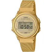 Vintage Uhr A171WEMG-9AEF Digitaluhr Vintage Goldfarben mit Milanaiseband