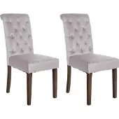 BellaFurn 2er-Set Esszimmerstühle – Küchenstühle – bequeme Samtpolsterung | Farbe: Grau | Material: Weich