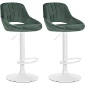 BellaFurn 2-teiliges Set moderner Barhocker – Samtsitz, 360°-Drehfunktion