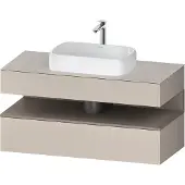 Duravit Qatego Konsolenwaschtischunterbau, 1 Auszug, 1 Schubkasten, Ausschnitt mittig, 1200x550x600m