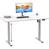VCM Schreibtisch "Schreibtisch höhenverstellbar Lona 140x80", weiß (silber, weiß), B:140cm T:80cm, Tische, Schreibtisch