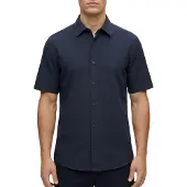 BOSS für Herren. 50537382 Navy Rash Shirt (XXL), Lässig, Baumwolle, Kurzarm, Marine