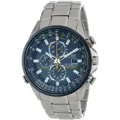 Citizen Funkchronograph "Promaster Blue Angels", silber (silberfarben, blau), Armbanduhren, Herren, silberfarben-blau, Funkchronograph, Armbanduhr, Herrenuhr, Solar, Stoppfunktion, Edelstahlarmband