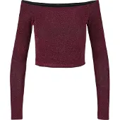 Urban Classics Off Shoulder Glitter Langarm-oberteil