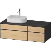 Duravit Zencha Konsolenwaschtischunterbau, 1300x550mm, 2 Auszüge, 2 Schubkästen, 1 Ausschnitt link