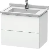 Duravit L-Cube Waschtischunterbau wandhängend, 2 Schubkästen, 670x558x469mm, LC626401818, Farbe: Weiß Matt Dekor