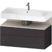 Duravit Qatego Waschtischunterbau, 1 Auszug und 1 Schublade, 990x470x590mm, Nische Taupe Supermatt