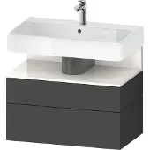 Duravit Qatego Waschtischunterbau, 1 Auszug und 1 Schublade, 790x470x590mm, Nische Weiss Hochglanz