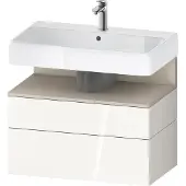 Duravit Qatego Waschtischunterbau, 1 Auszug und 1 Schublade, 790x470x590mm, Nische Taupe Supermatt