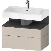 Duravit Collection One Waschtischunterbau, 1 Auszug und 1 Schublade, 790x470x590mm, Nische Graphit matt, QA4394049910010, Farbe: Taupe Matt/mit Nischenbeleuchtung