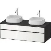 Duravit Zencha Konsolenwaschtischunterbau, 1300x550mm, 1 Auszug, 1 Schubkasten, 2 Ausschnitte, ZE48