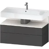 Duravit Collection One Waschtischunterbau, 1 Auszug und 1 Schublade, 990x470x590mm, Nische Weiß Supermatt, QA4395084490010, Farbe: Graphit Matt/mit Nischenbeleuchtung