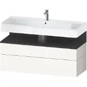 Duravit Qatego Waschtischunterbau, 1 Auszug und 1 Schublade, 1190x470x590mm, Nische Graphit Supermat