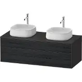 Duravit Zencha Konsolenwaschtischunterbau, 1300x550mm, 1 Auszug, 1 Schubkasten, 2 Ausschnitte, ZE4823B16800000, Farbe: Front: Eiche Schwarz/Korpus: Graphit supermatt