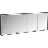 Emco prime Lichtspiegelschrank, 2000 mm, 4 Türen, Unterputzmodell, 949713599, Farbe: schwarz/spiegel