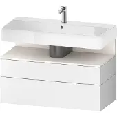 Duravit Qatego Waschtischunterbau, 1 Auszug und 1 Schublade, 990x470x590mm, Nische Weiss Supermatt